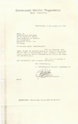 Carta a la Organización Nacional de la Seguridad Social - Liga Uruguaya de Defensa del Consumidor