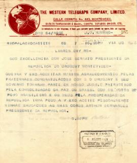 Telegrama de agradecimiento