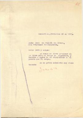 Nota dirigida al Sr. Jefe de Policía de Rivera