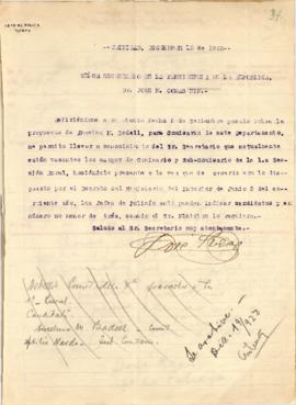 Nota del Jefe de Policía de Flores