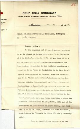 Nota de la Cruz Roja Uruguaya