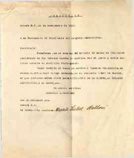 Nota haciendo envió del libro de poesías "Odi-canzoni-Soneti"