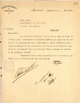 Invitación de la Federación Uruguaya de Natación