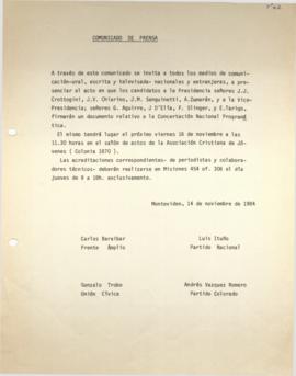 Comunicado de prensa