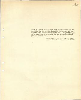 Nota dirigida al Sr. Capitán de Navio Don Braulio Valberde