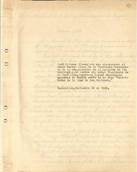 Nota dirigida al Presidente de la 4ta. Asamblea de la Sociedad de las Naciones