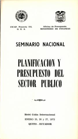 Seminario Nacional Planificación y Presupuesto del Sector Público