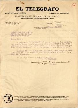 Nota del Sr. Gerente de "El Telegrafo"