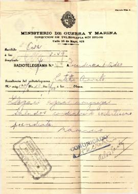 Telegrama del Sr. Narancio