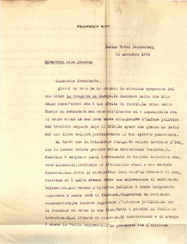 Envío de libro del Sr. Francesco Nitti