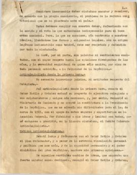 Escrito del Ing. José Serrato sobre el proyecto de reforma constitucional