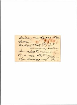 Tarjeta de felicitación de José Espalter