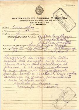 Telegrama de agradecimiento
