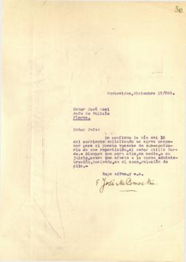 Nota dirigida al Jefe de Policía de Flores