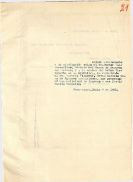 Nota dirigida al Gerente del Banco de Seguros del Estado