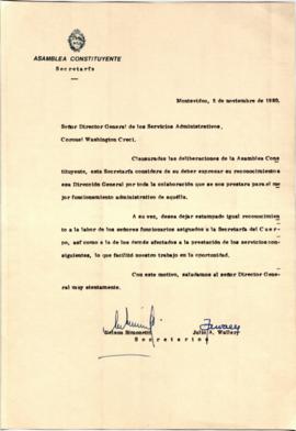 Nota al Director Gral. de Servicios Administrativos (5/11/1980)