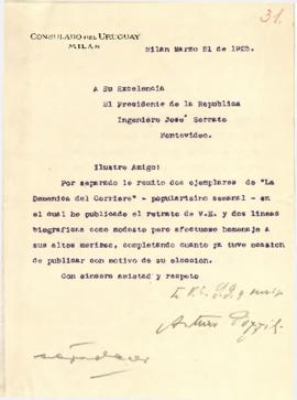 Nota del Consulado del Uruguay en Milán
