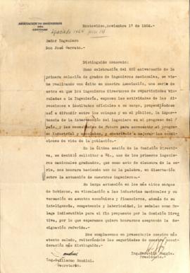 Invitación al Ing. José Serrato a realizar una disertación en el ciclo de conferencias propuesta ...