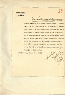 Nota de Presidencia del Senado
