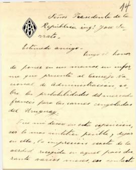 Carta comunicando sobre informe enviado al Consejo Nacional de Administración