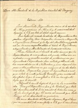 Carta de particular que consta de envío de obra dirigida al Presidente