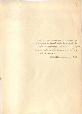 Nota de agradecimiento al Sr. H. Damasceno