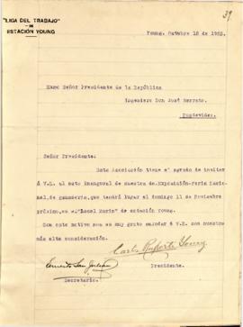 Invitación de la "Liga de Trabajo" de Estación Young