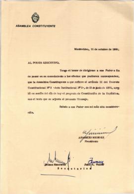 Nota al Poder Ejecutivo (31/10/1980)