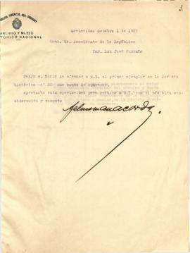 Nota del Archivo y Museo Histórico Nacional