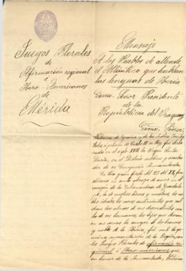 Nota de la comisión de Juegos Florales de Mérida.