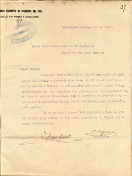 Nota de la Cámara Mercantil de Productos del País