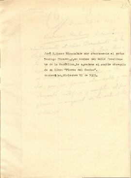 Nota dirigida al Sr. Domingo Pizarro