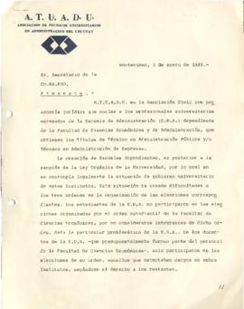 Carta de ATUADU (Asociación de técnicos universitarios en administración del Uruguay)