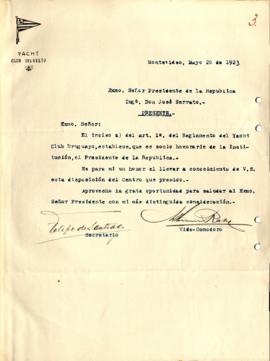 Nota del Yacht Club Uruguayo