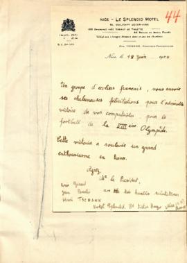 Nota de un grupo de escolares de Francia