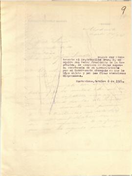 Nota dirigida al Sr. Octaxilio Brum