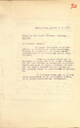 Carta al Dr. Manuel Herrera y Reissig