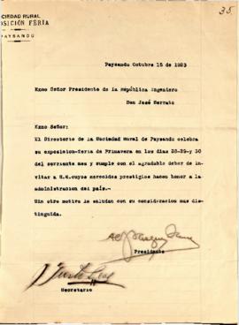 Invitación de la Sociedad Rural de Paysandú