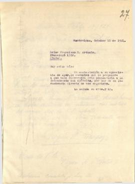 Nota dirigida al Sr. Francisco E. Artucio