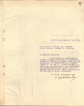 Nota dirigida al Sr. Ministro del Interior