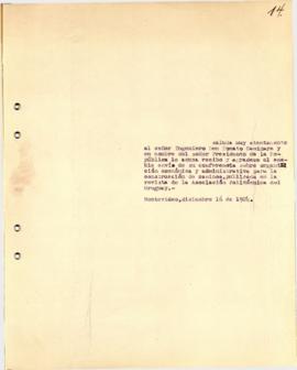 Nota dirigida al Ingeniero Donato Gaminara
