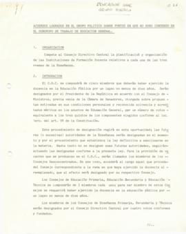 Acuerdos logrados en el Grupo Político sobre educación general