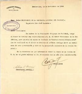 Invitación de la Federación Uruguaya de Football
