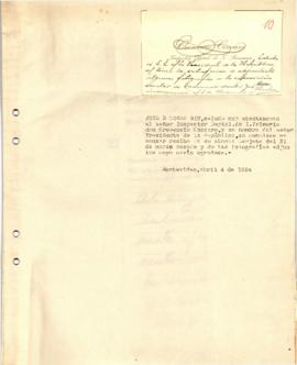 Tarjeta del Inspector Dptal. de I. Primaria