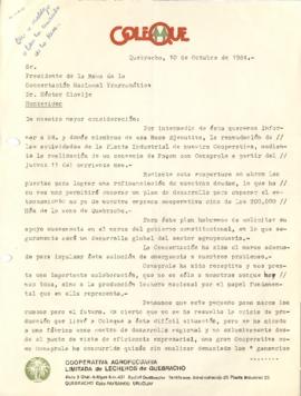 Carta COLEQUE (Cooperativa Agropecuaria Limitada de Lecheros de Quebracho)