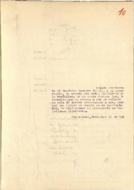 Nota dirigida al Sr. Pedro Lapeyre