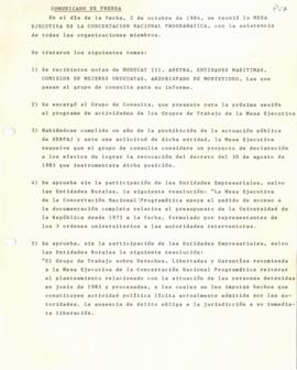 Comunicado de prensa