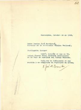 Solicitud al Director de la Asistencia Pública Nacional.