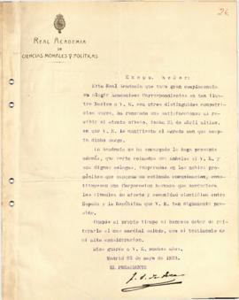 Nota de la Real Academia de Ciencias Morales y Políticas