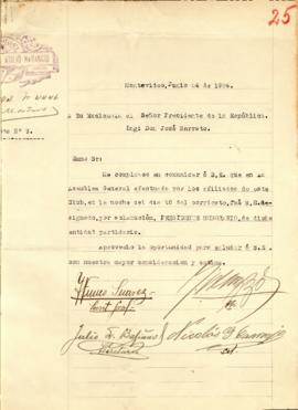 Nota del Club Batllista "Dr. Atilio Narancio"
